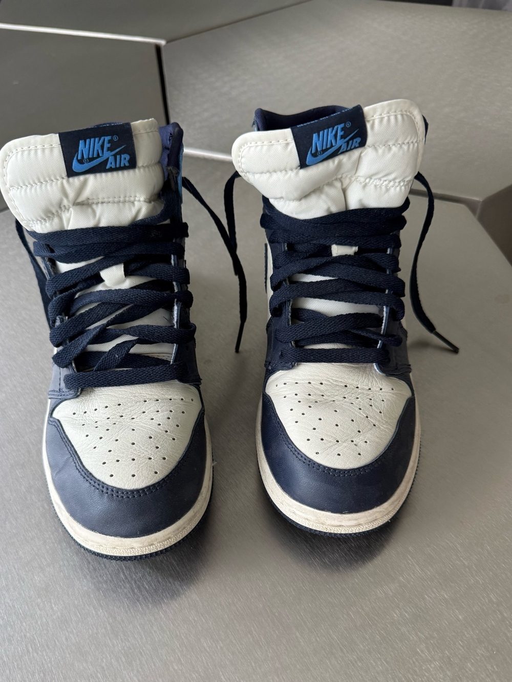Kids' Nike High-Top Sneakers in Blue and White